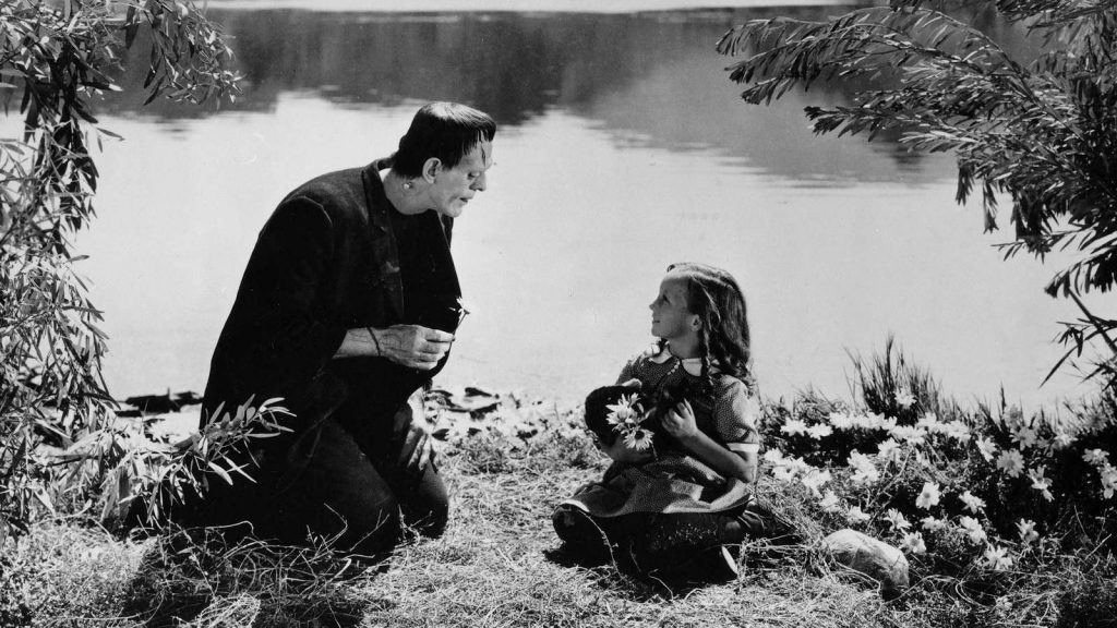 Boris Karloff and Marilyn Harris en la película Frankenstein 1931