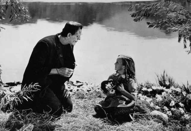 Boris Karloff and Marilyn Harris in Frankenstein